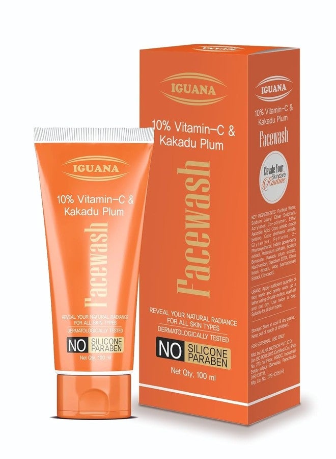 Iguana 10% Vitamin C Face Wash with Kakadu Plum | Brightening Facial Cleanser for Dull Skin & Uneven Tone | Silicone-Free, Paraben-Free | 100 ml (3.38 fl oz) - Image 1